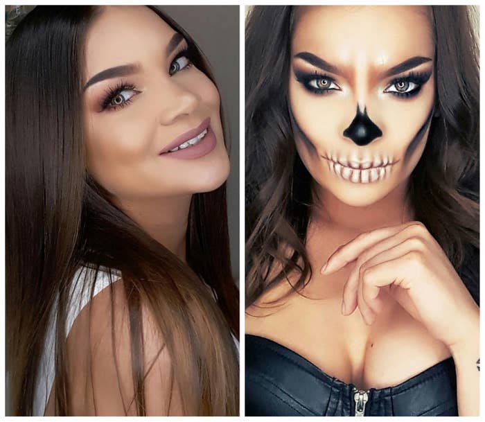 17 Halloween Makeup Before And Afters That Ll Make You Say Damn