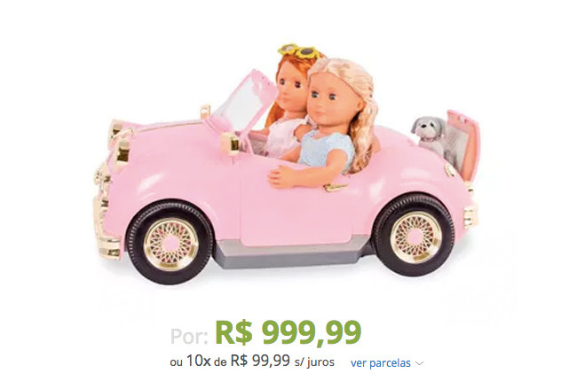 E o detalhe: não inclui as bonecas.