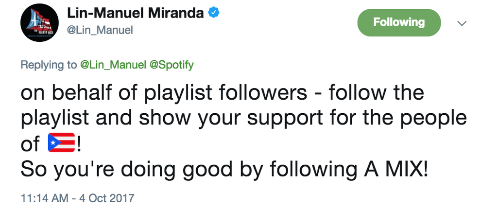 Lin manuel miranda online spotify playlist