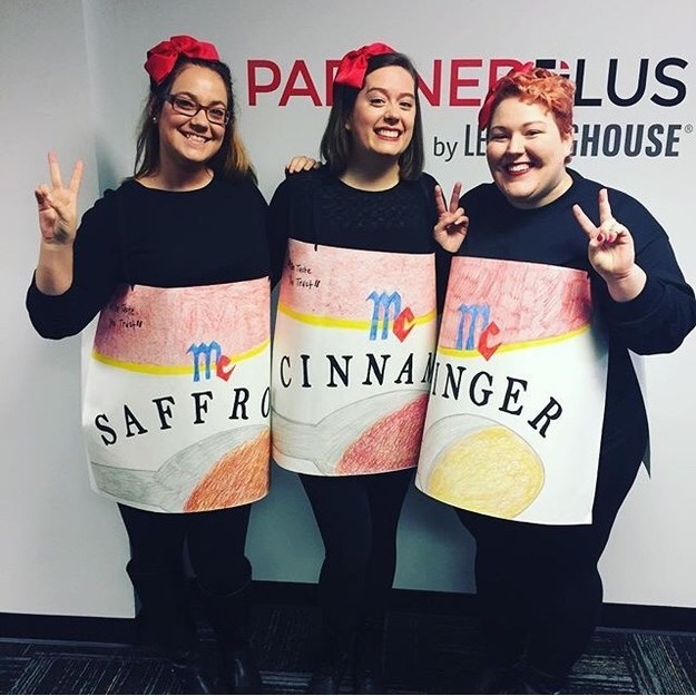 three girls dressed as different spices