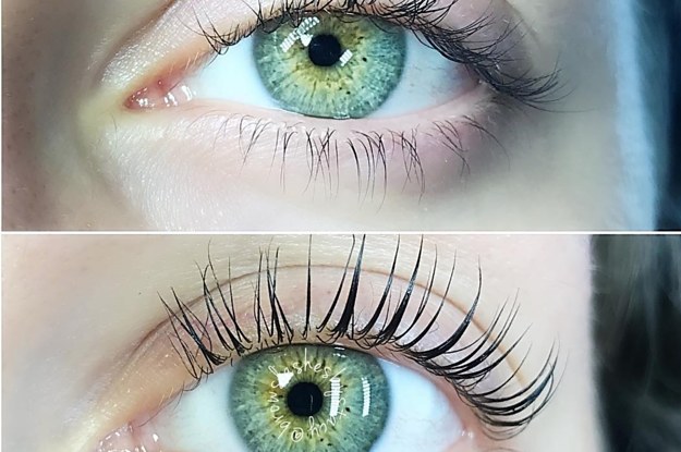 Eyelash lift store before and after