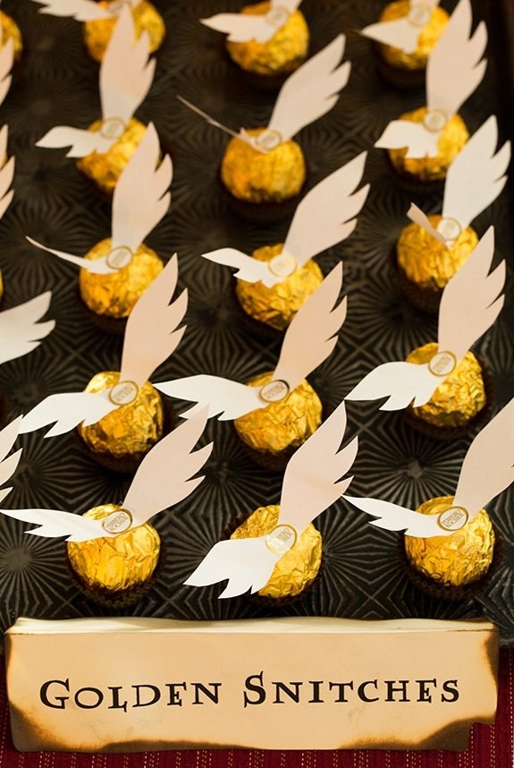 Harry Potter Party Ideas DIY Golden Snitch - The Glitter Party