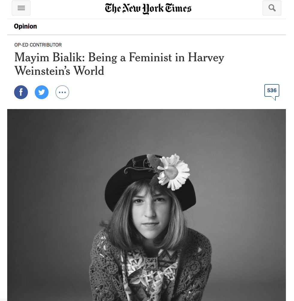 981px x 1002px - Mayim Bialik Has Apologized For Her Op-Ed About The \