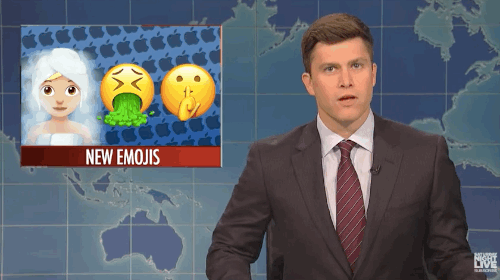 “Apple has announced that it will add hundreds of new emojis to its iOS system, including a person at a spa, a vomiting face, and a shushing finger — finally giving emoji fans the ability to describe what it was like to work for Harvey Weinstein," Jost joked.