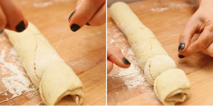 The string will cleanly slice through everything from soft cheesecakes to cinnamon roll dough. Find the recipe for these mini Nutella cinnamon rolls here.Read more: These Easy Nutella Desserts Are All You Need In Life