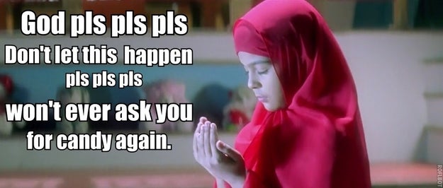 In Bollywood, aunties pray on a ja-namaz, and uncles (often called Kareem Chacha) wear skullcaps and hold rosaries for fashion.

Luckily, Riffat Bee tells them where Anjali lives and that she’s getting married in a week. But then Little Anjali begins to pray and somehow, Big Anjali’s wedding is delayed till December.