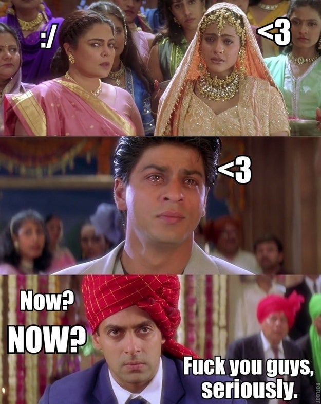 Now that Rahul and his uninvited family have officially stunk up this bhalli changi wedding — with Anjali crying, her mum getting uncomfortable, and Aman getting mad suspicious — these bitches decide it is okay to leave.