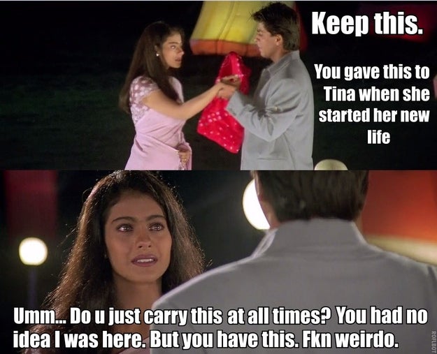 Rahul gives Anjali a red dupatta she once gave to Tina.