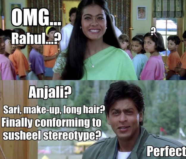 Little Anjali fakes being ill, making concerned father Rahul catch the first flight/truck/train to Shimla. He sees Anjali at the summer camp… Big Anjali. #HawtDamn