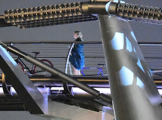 And here she is filming a scene on the Millennium Bridge: