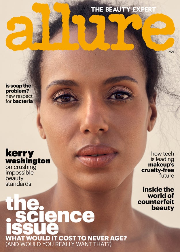 Kerry Washington is on the cover of Allure's November issue in no-makeup makeup and weave-less cornrows, and she looks STUNNING AF!!! The award-winning actress, who's in her final season of Scandal, gets real about politics and beauty pressures.