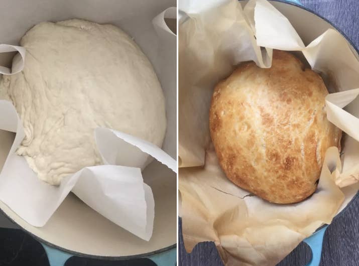 Just combine flour, water, salt, and self-rising yeast — and let it sit overnight. Bake it the next day and you'll end up with a golden brown (and foolproof!) loaf. Here's the recipe.Read more: I Tried 8 "Miracle" Pinterest Recipes And Here's How They Actually Turned Out