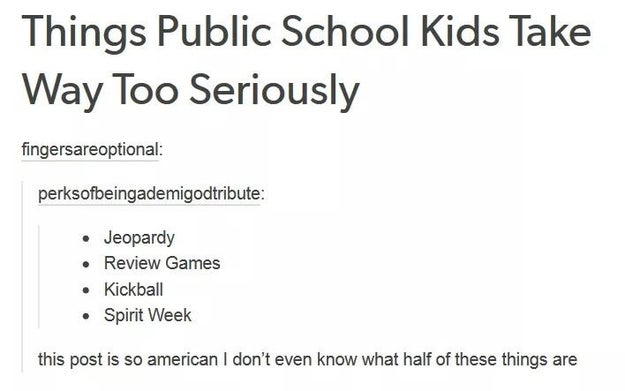 When everyone was confused about American public school activities.