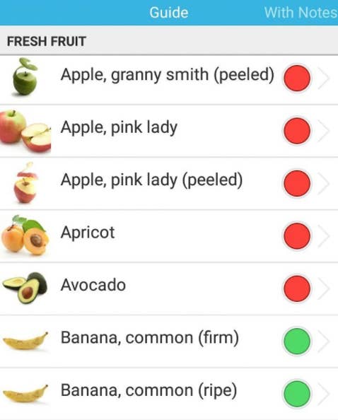 "I have IBS and gastroesophageal reflux disease (GERD), which can sometimes get really tricky. There's an app called CARA, that tracks your IBS symptoms (like poop, pain, mood, food, sleep, workouts, and more) and then will tell you, at the end of each week, what foods bothered/didn't bother you. It honestly has changed my life, and I've successfully cut out lots of my trigger foods! I definitely recommend this to anyone who suffers from IBS."—laurenm41ce4f5f9"Get the Low FODmap Diet app from Monash University! Its not a free app, but it's worth the money. It uses the traffic light system (pictured above) to show you what foods to avoid and what foods are okay."—alyssal4761b8c2c