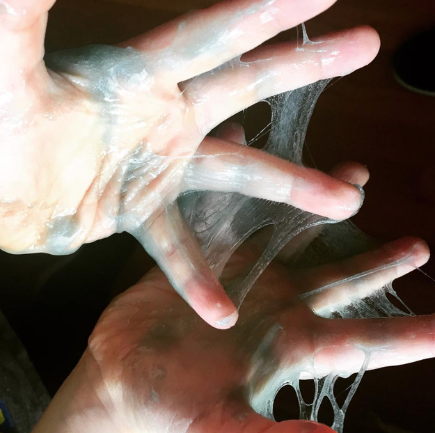 The child who decided it was a good idea to bring home slime from school.