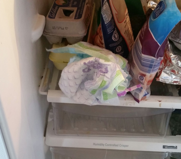And the child who decided to throw their dirty diaper in the fridge.
