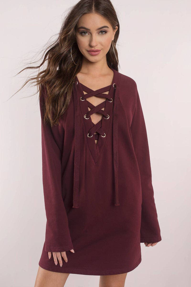 tobi lace up bodycon sequin party dress Tobi Lace Up Sweatshirt Dress Tobi Lace-Up Bodycon Sequin Party Dress