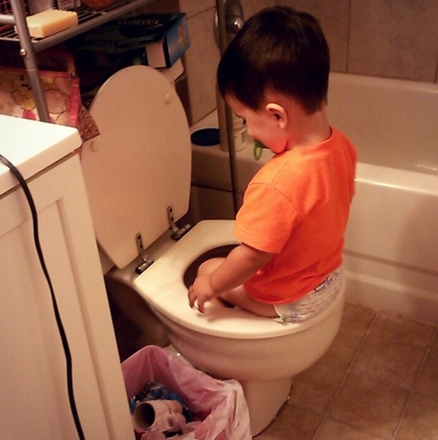 And this child who decided they needed a good foot soak.