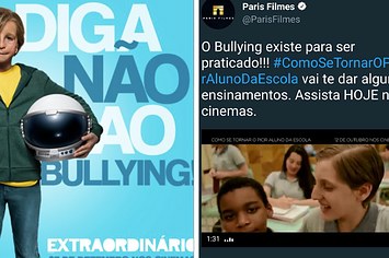 A Paris Filmes está fazendo duas campanhas opostas sobre bullying e as pessoas ficaram confusas