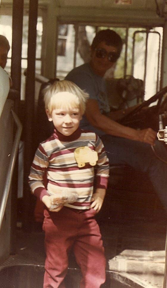 That’s me looking all fancy on the first day of kindergarten. I just know how excited I was my maroon pants matched the maroon stripes in my shirt. Werk. —lukec440291fa3