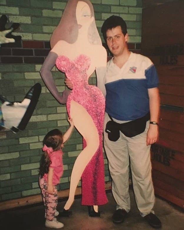 This was originally just supposed to be a photo of my dad with Jessica Rabbit. Toddler me had different plans. —lisaf441284529