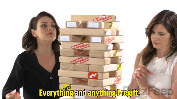 TRUTH: Have you ever regifted a present?Mila: All the time. Kristen: Every year. Easily. Mila: Everything and anything I regift. Kristen: Everything my grandmother has ever given me, I've given to someone else.