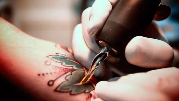 Basically, when a laser is applied to a tattoo, its light penetrates the skin and gets absorbed by the ink's metal or mineral particles, Khorasani says. The absorbed light then heats up the individual particles, causing them to shatter into a bunch of much smaller pieces, like a rock exploding into pebbles.
