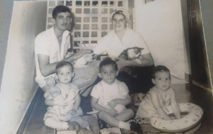 No começo da década de 1960, Franklin e Edite com Flávio (à esq.), Ricardo e Marcelo.