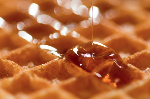 Enjoyed filling each and every waffle hole with syrup.