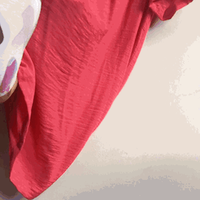 I find it’s usually most effective to hang my wrinkled garment up, then place the steamer inside of it and pull downward. I really only press the garment like you would on an ironing board when I’m trying to nail down a collar or cuff.