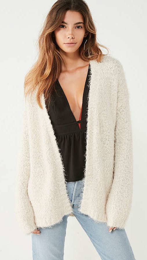 Promising review: "I wanted this cardigan to be a bit oversized, so I ordered a size up and it's perfect! It's incredibly soft, warm, comfortable, and it doesn't shed!" —lex16Get it from Urban Outfitters for $59. Sizes: XS-L. Available in three colors.