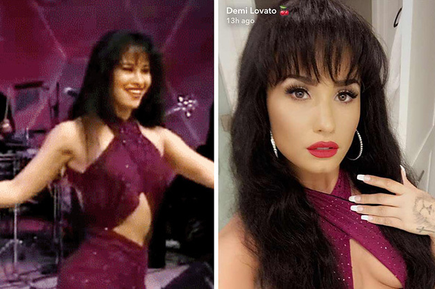 TagTeam :: Demi Lovato Went As Selena Quintanilla For Halloween And Looked Stunning BuzzFeed TagTeam :: Demi Lovato Went As Selena Quintanilla For Halloween And Looked Stunning BuzzFeed