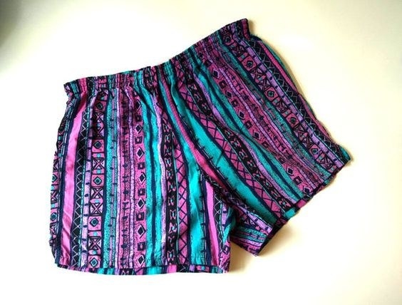 Then: super colorful short shorts.