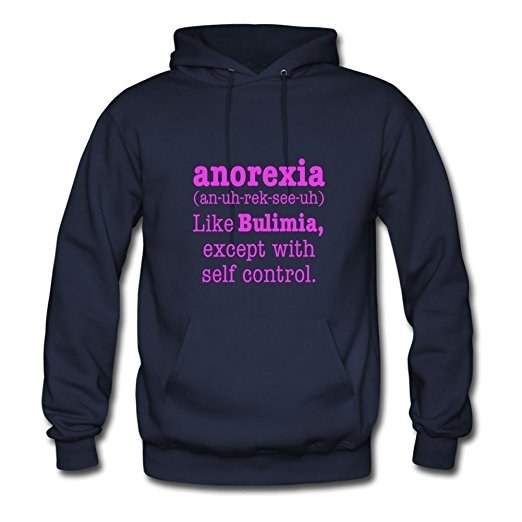 People are upset after discovering that Amazon is selling a hooded sweatshirt that reads "Anorexia: Like bulimia except with self control."