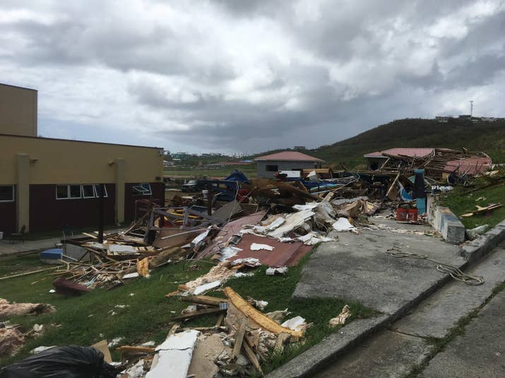 Debris at Kean High School