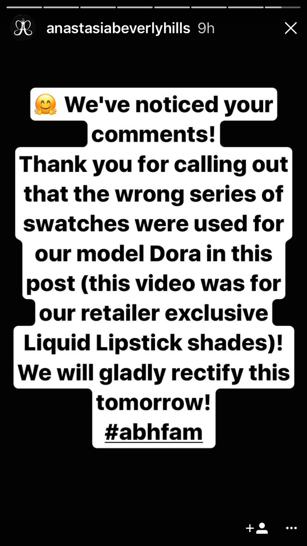 Several hours later, the company posted a message on the same Instagram story, claiming that 