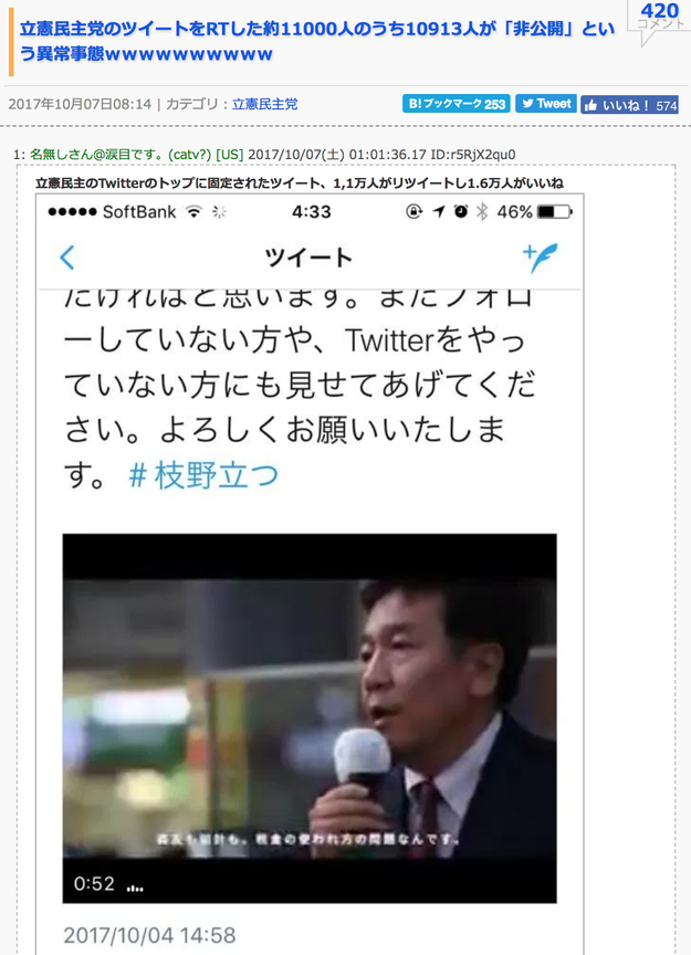 検証 立憲民主党のツイートを拡散したのは買われた偽アカウントか