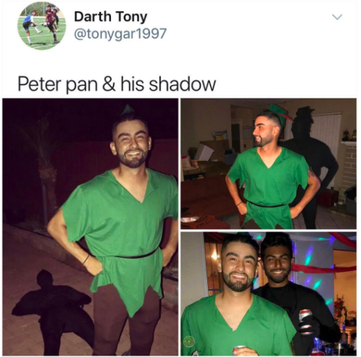 33 Halloween Costumes From 2017 That Deserve A Damn Medal New Tips - peter pan and his best pal