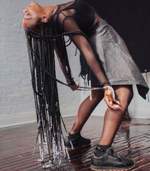 Like long-ass beaded box braids that move when we move.