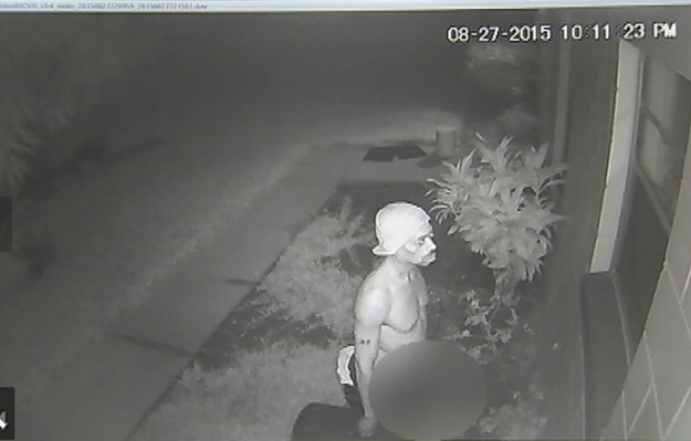 In Winter Garden, Florida, this surveillance photo captured a man who was outside a woman's home for 25 minutes, fully exposed, lurking around her house and peeping through windows.