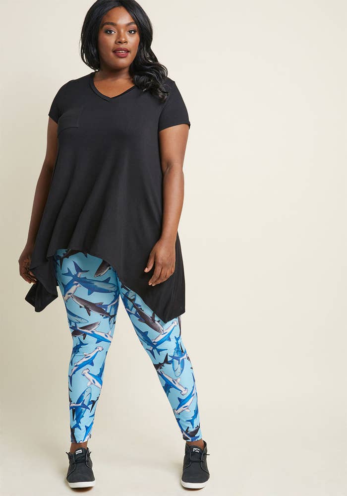 Get them from ModCloth for $25 (available in sizes XS–4X and in a galaxy print).Promising review: "Leggings are scary. Nine times out of ten, they don't fit over my bum, or my thighs, or my ankles. Being a chubby lady, I had almost given up on finding quality leggings. But these are amazing!!! Super comfy, not see-through, well fitting, and super vibrant! I could go on and on." —MayoroftheShire
