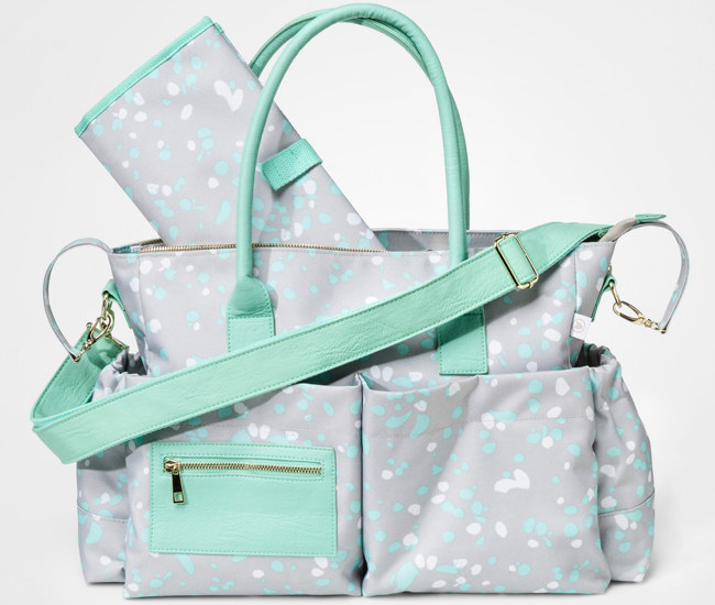 Mint green diaper store bag