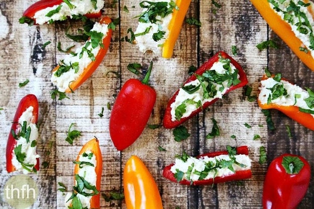 Mini Stuffed Peppers with Garlic Cashew Spread