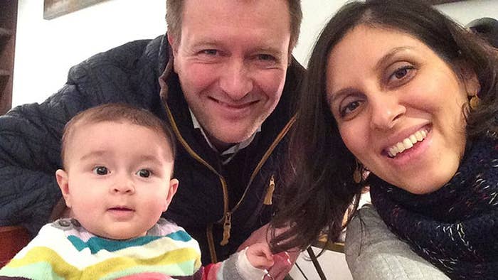 Undated family handout file photo of Nazanin Zaghari-Ratcliffe with her husband Richard Ratcliffe and their daughter Gabriella.