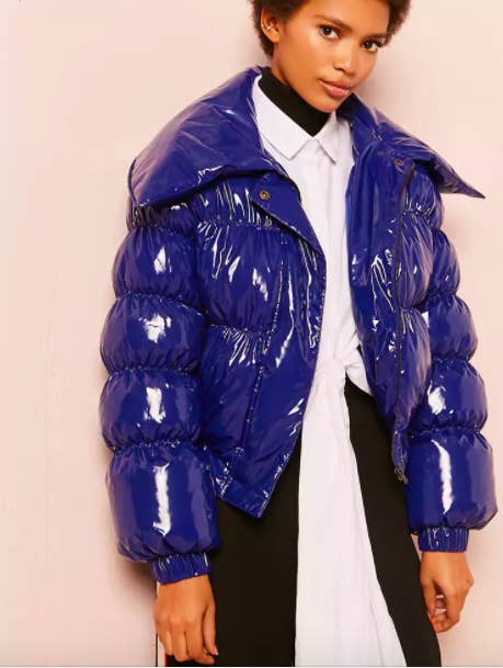 Vinyl puffer jacket forever 21 top