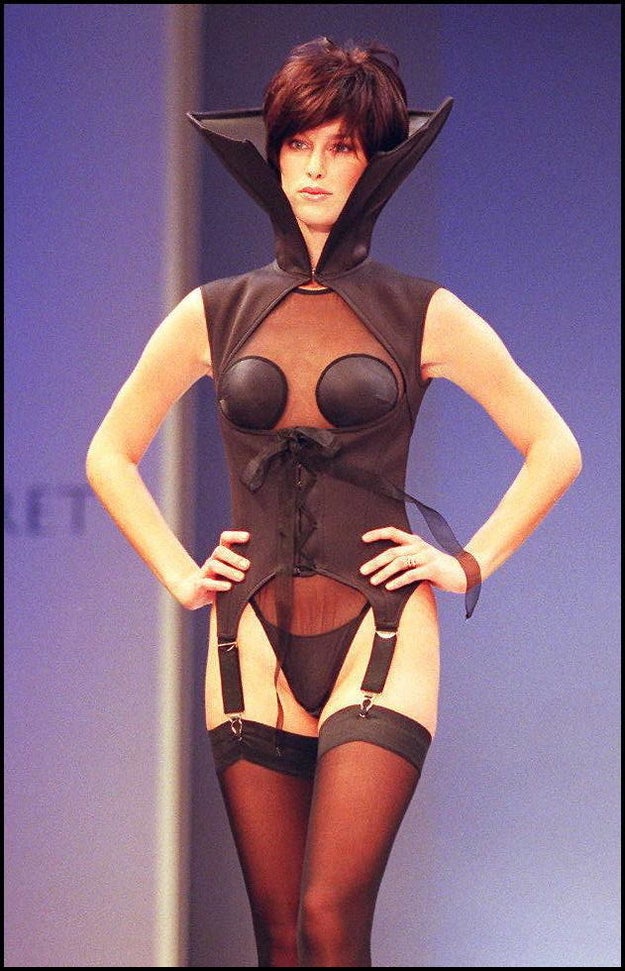Twenty years ago (1997), this scuba-diving vampire corset was one of the ~sexy~ looks modeled on the runway in New York.