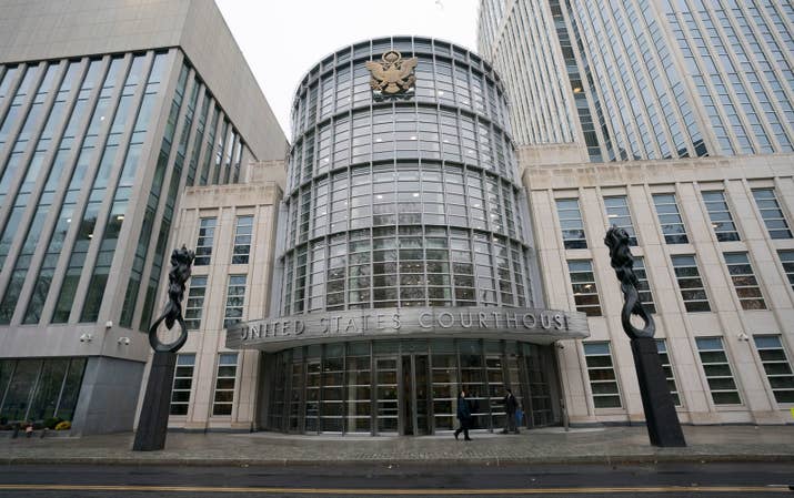 O tribunal federal em Brooklyn, onde o julgamento da FIFA fala em 13 de novembro de 2017 em Nova York.