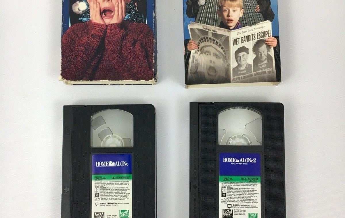 VHS tapes of Home Alone and Home Alone 2: Lost in New York