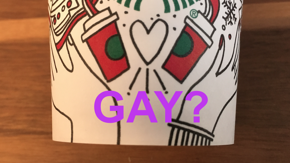 People Are Saying Starbucks New Holiday Cup Is Totally Gay