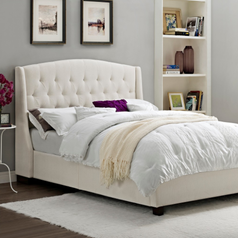 white tufted bed